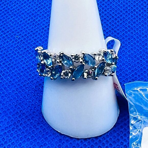 Ring Bomb Party Ring # 2739 , Size 10, LC Sapphire - Picture 1 of 4